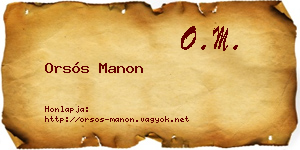 Orsós Manon névjegykártya